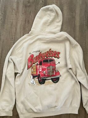 Brew City "The Original Budweiser" delivery truck pullover hoodie, size L